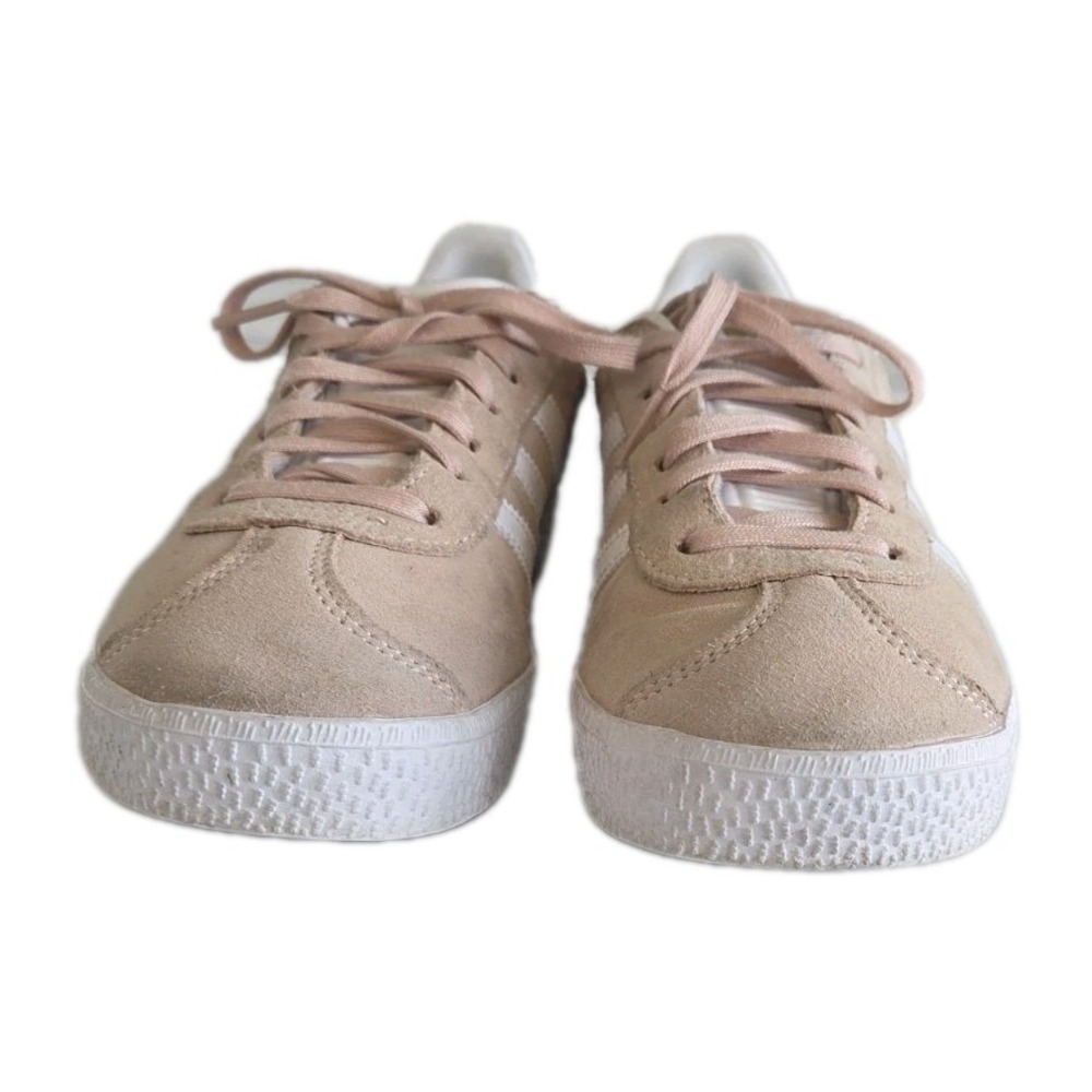 Adidas Gazelle Women's 6 Sneakers Halo Blush Rose & White Classic Suede Gold - Picture 4 of 13